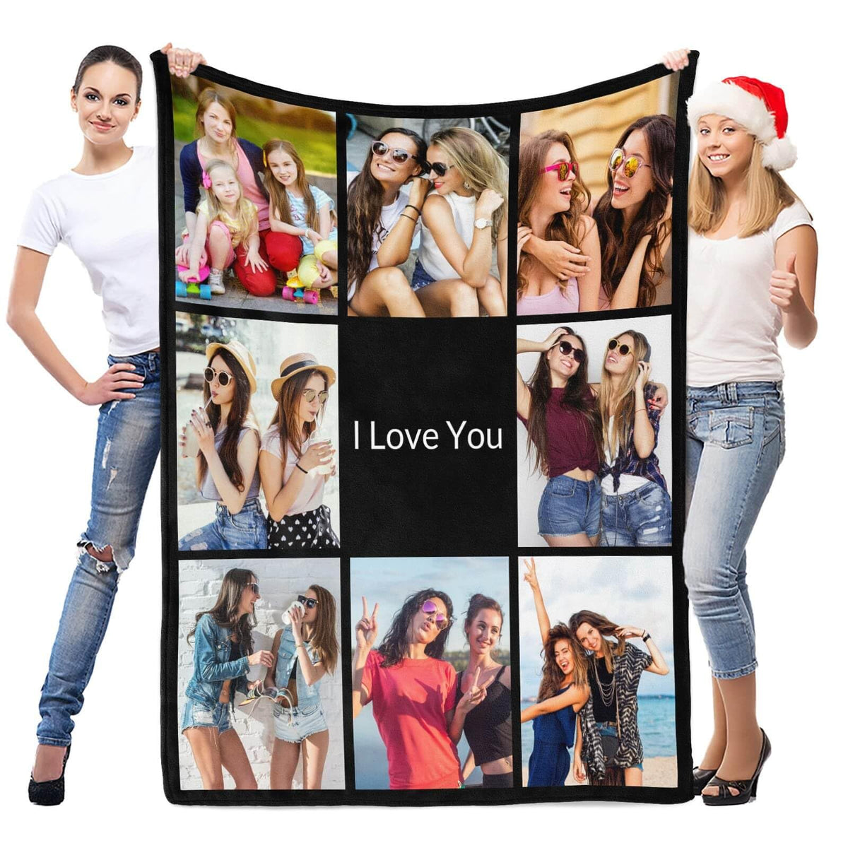 inkArts Custom Blanket with Photo, Personalized Blanket, Customized Photo Blankets, Customizable Picture Blankets, Anniversary Photo Gifts for Women Men Her Him Girlfriend Boyfriend Wife Husband