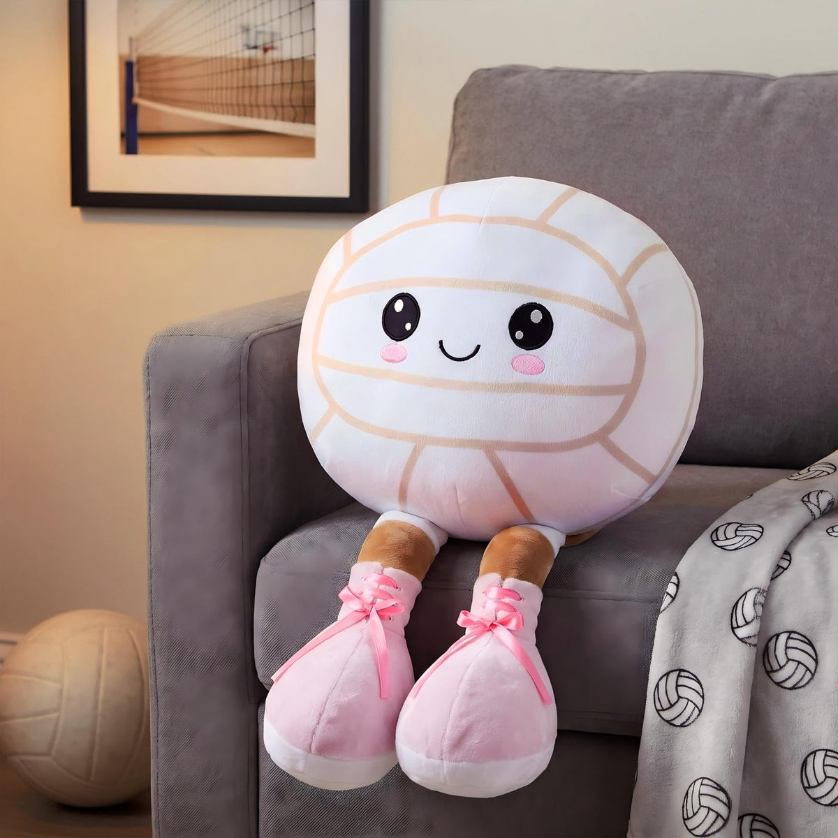 Qunclay Cute Volleyball Plush Pillow Volleyball Gift for Girls