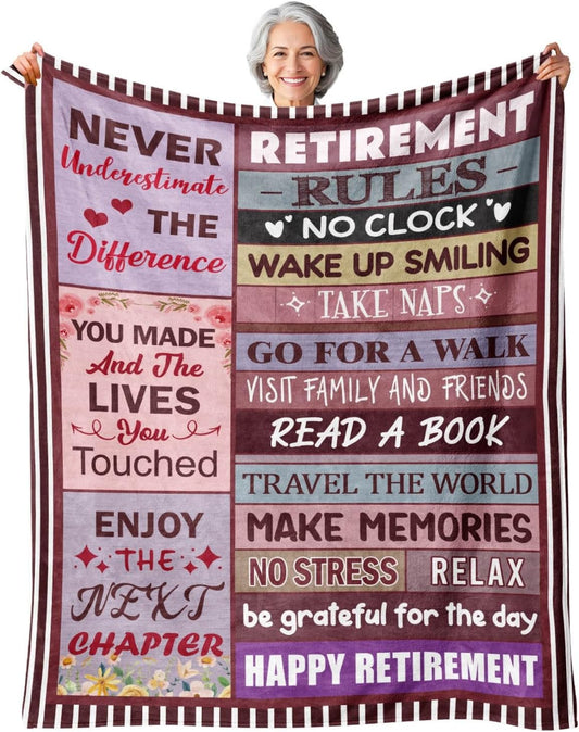 Retirement Gift for Woman or Men, Retirement Blanket for Women 50"X60"