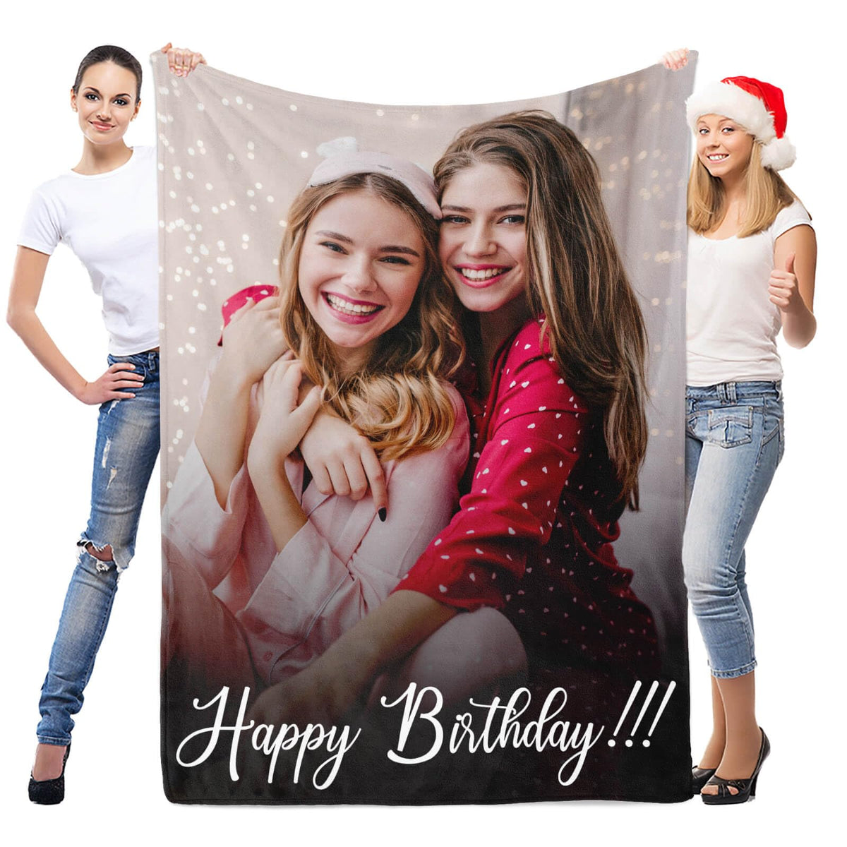 inkArts Custom Blanket with Photo, Personalized Blanket, Customized Photo Blankets, Customizable Picture Blankets, Anniversary Photo Gifts for Women Men Her Him Girlfriend Boyfriend Wife Husband
