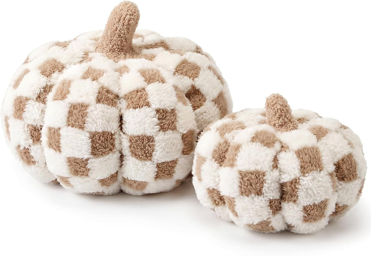 2 Pcs Fall Pumpkin Throw Pillows 11" and 7.9", Decorative Pumpkin Pillows