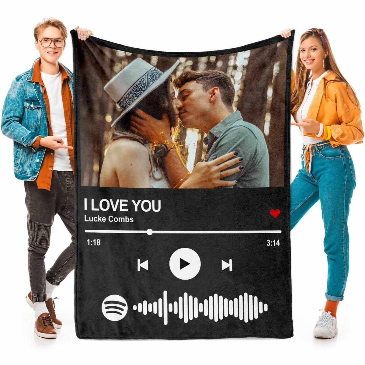 Printwoo Custom Blanket with Picture Customized Thow Blankets Personalized Blanket Customizable Blanket Photo Blankets Customize Gifts for Girlfriend Boyfriend Wife Husband Mom Couple