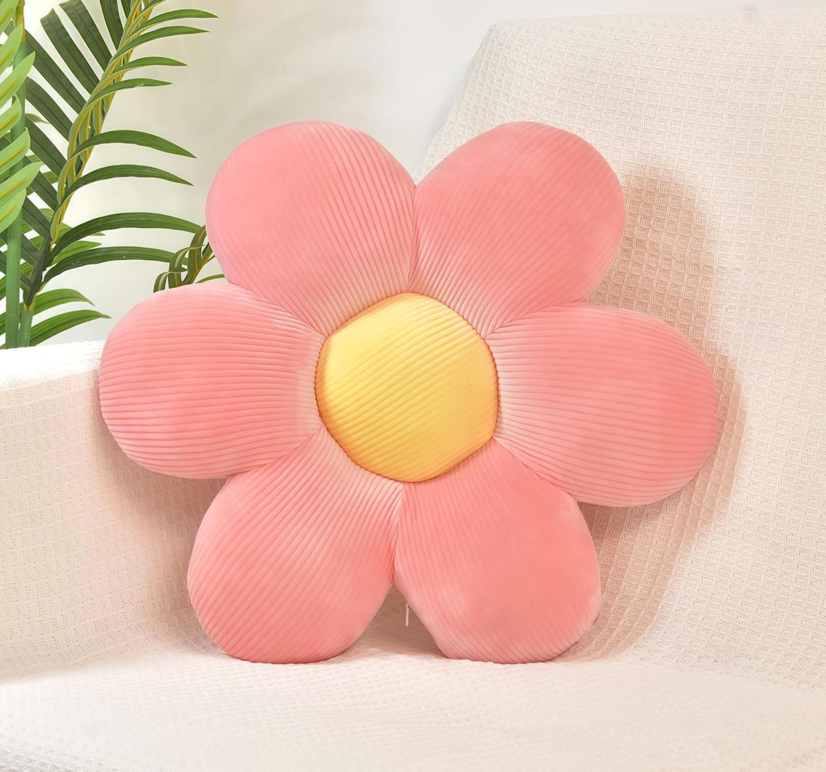 2Pcs Flower Pillows Cute Decorative Throw Pillows, 15.35"
