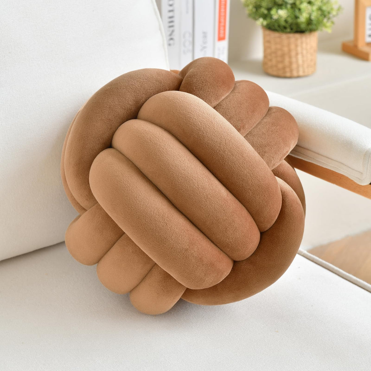 LUSJNGE Knot Pillow Ball Pink Throw Pillow 8 Inch Small Decorative Pillows