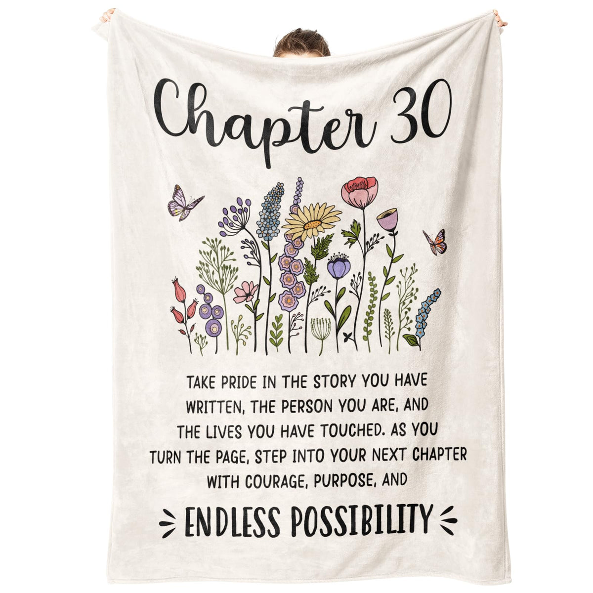Afterprints 50th Birthday Gift for Her, Chapter 50 Birthday Blanket