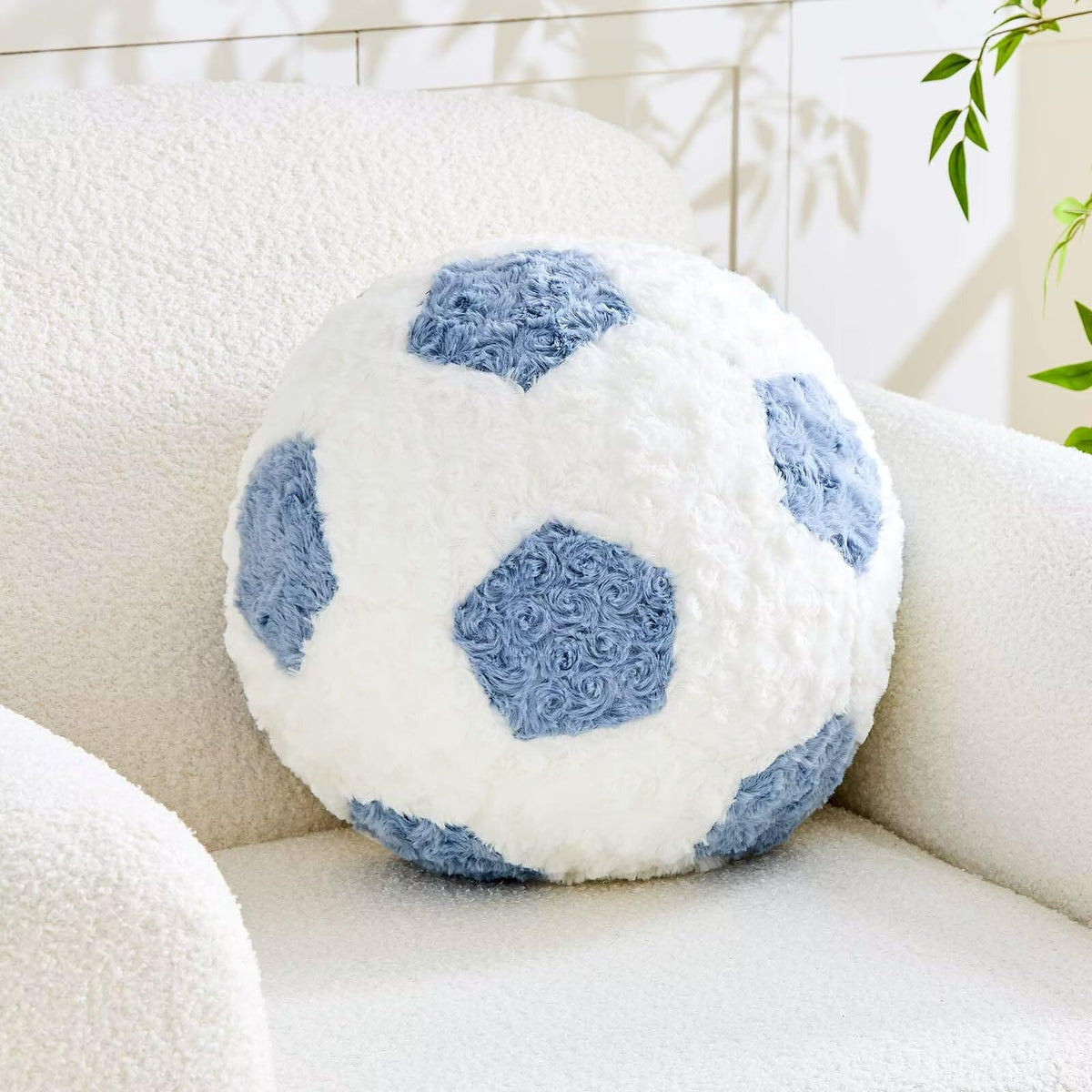 Soccer Throw Pillow Black Round Football Ball Pillow Soccer Plush Pillows Aesthetic Home Decor Soccer Ball Decorative Pillow Soft Soccer Ball for Bed Couth