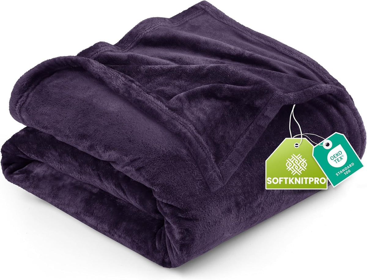 Utopia Bedding Ultra Soft Fleece Bed Blanket Full Size Grey (90x84 Inches)