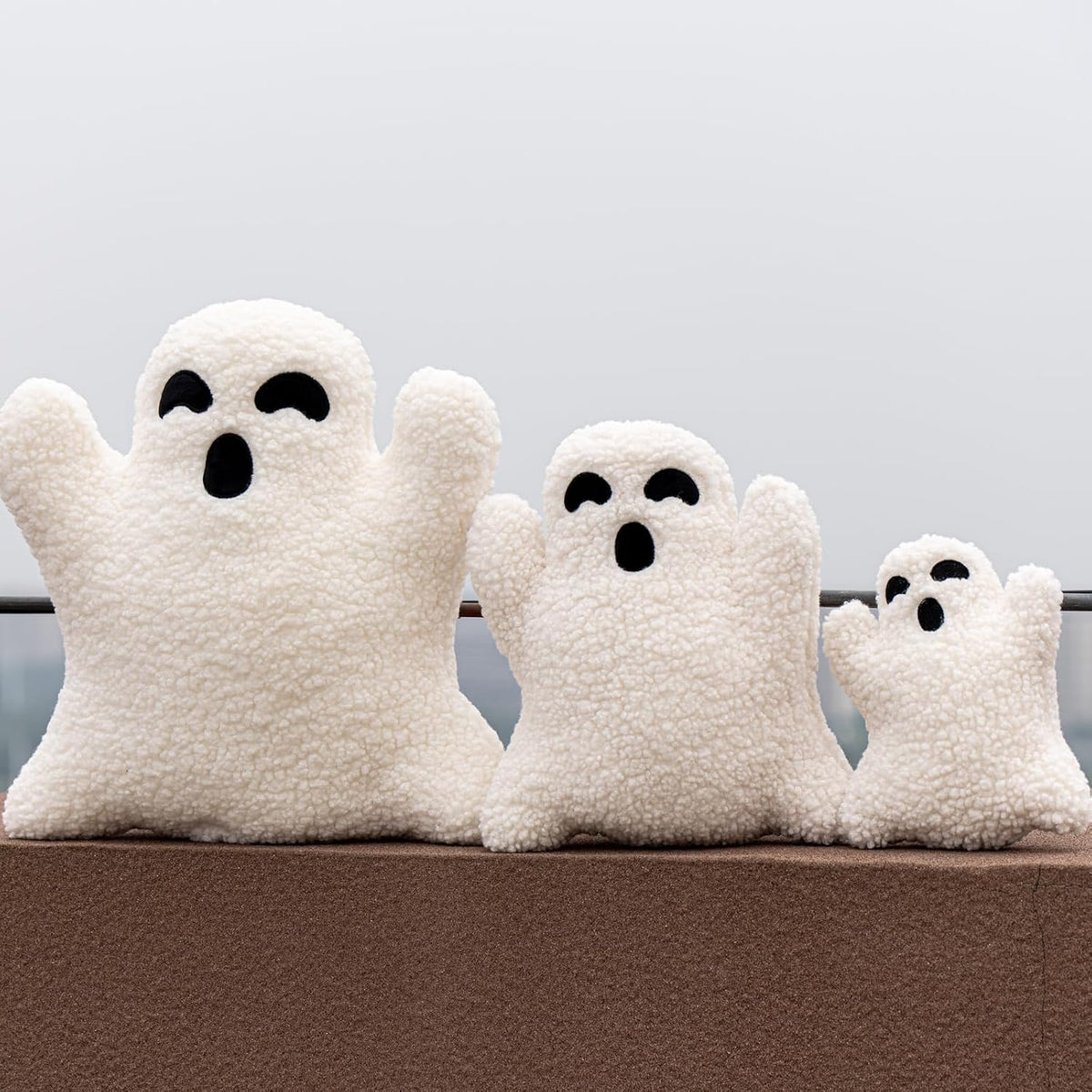 Ghost Pillow, Halloween Bedding - Ghost-Shaped Throw Pillow (7.9 inches)