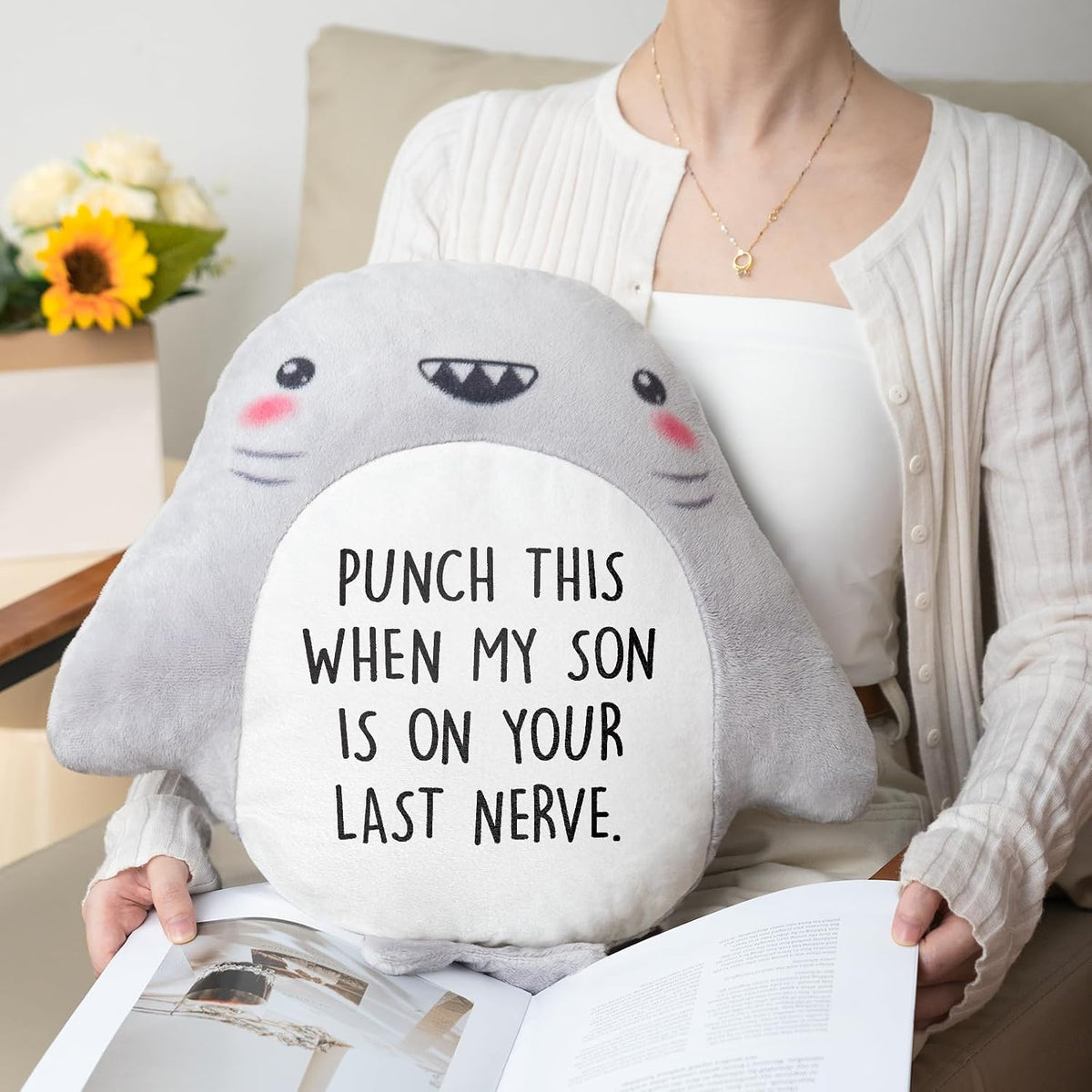 Funny Daughter in Law Gifts - Novelty Cute Shark Pillow