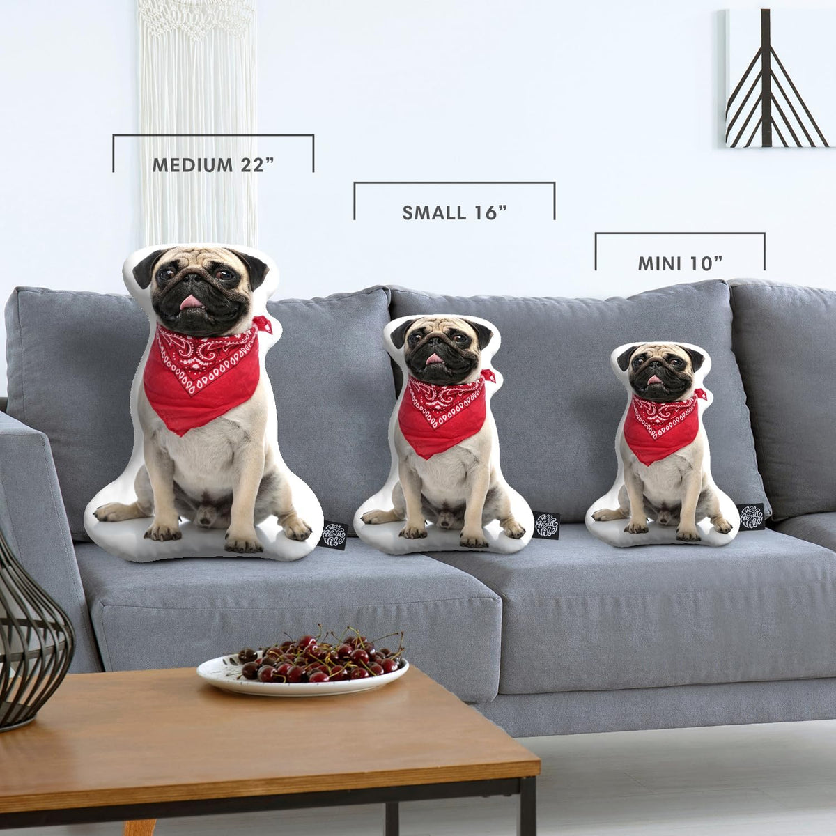 All About Vibe Custom Dog Pillow - Personalized Custom Shaped 3D Dog Throw Pillow, Best Gift for Dog & Pug Owners and Lovers! Made in USA - 10" Mini