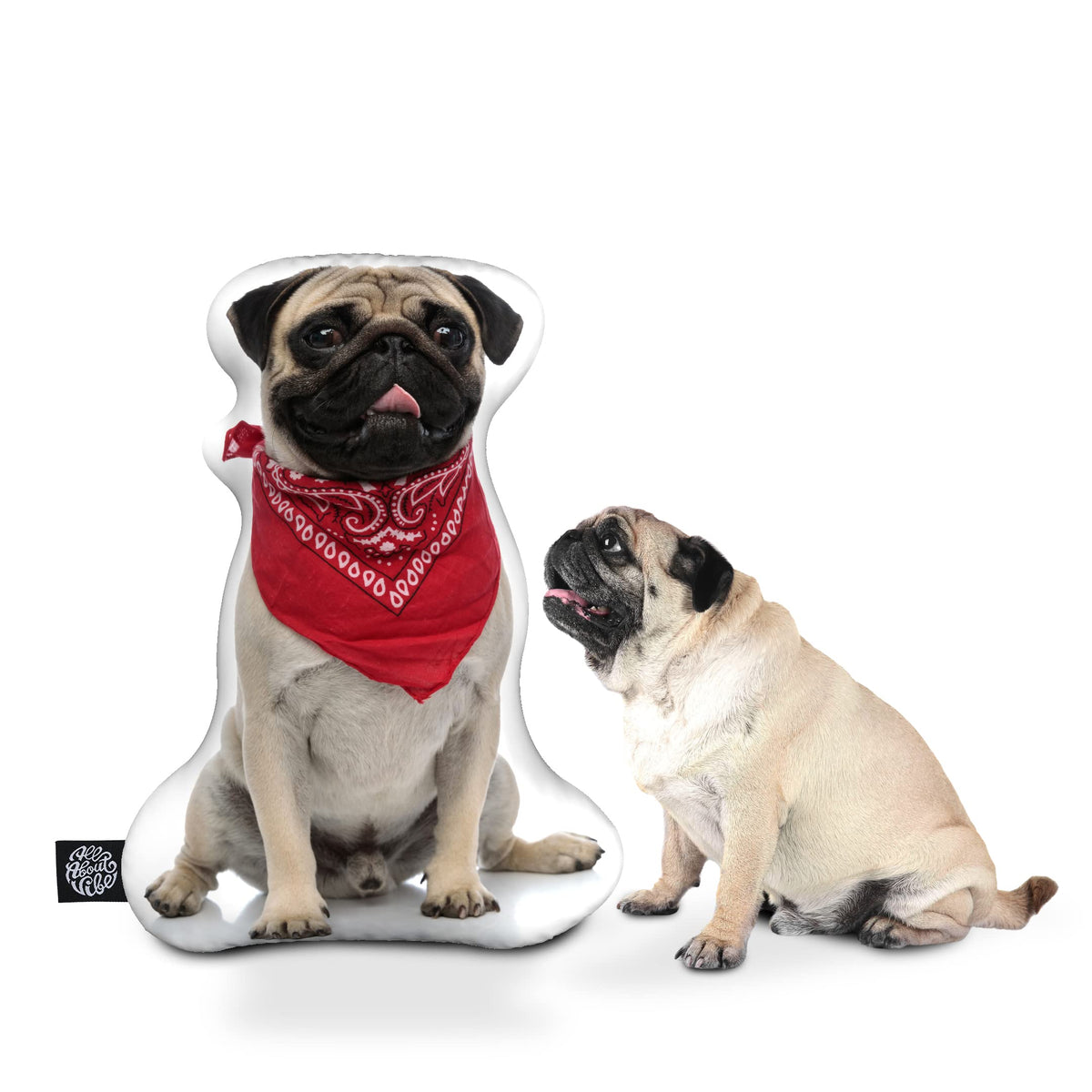 All About Vibe Custom Dog Pillow - Personalized Custom Shaped 3D Dog Throw Pillow, Best Gift for Dog & Pug Owners and Lovers! Made in USA - 10" Mini