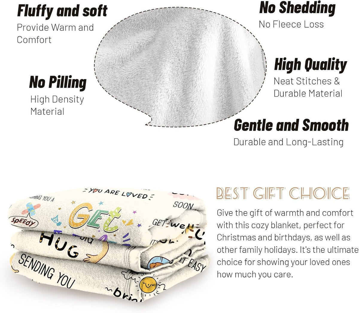 Get Well Gifts for Women After Surgery, Healing Blanket 60”×50”
