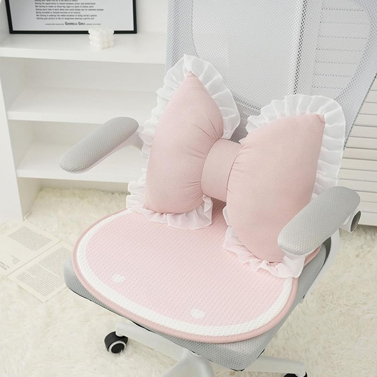 Bow Pillow Bow Shaped Pillow Decorative, Pink Bow Pillow Lace Bowknot Throw Pillow, Cute Bow Shaped Pillows for Sofa Couch Bed Living Room Bedroom