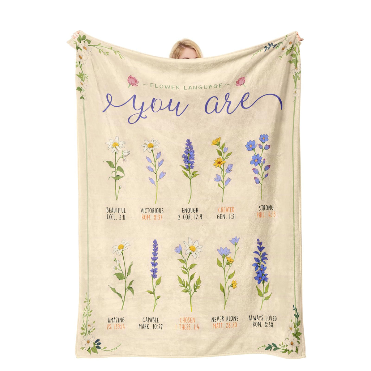 COMFAR Christian Gifts for Women Faith, Inspirational/Religious/Spiritual/Baptism Gifts for Adults/Girl, Soft Throw Blankets for Women/Men, First Holy Communion Gifts for Girls 40"x 50"