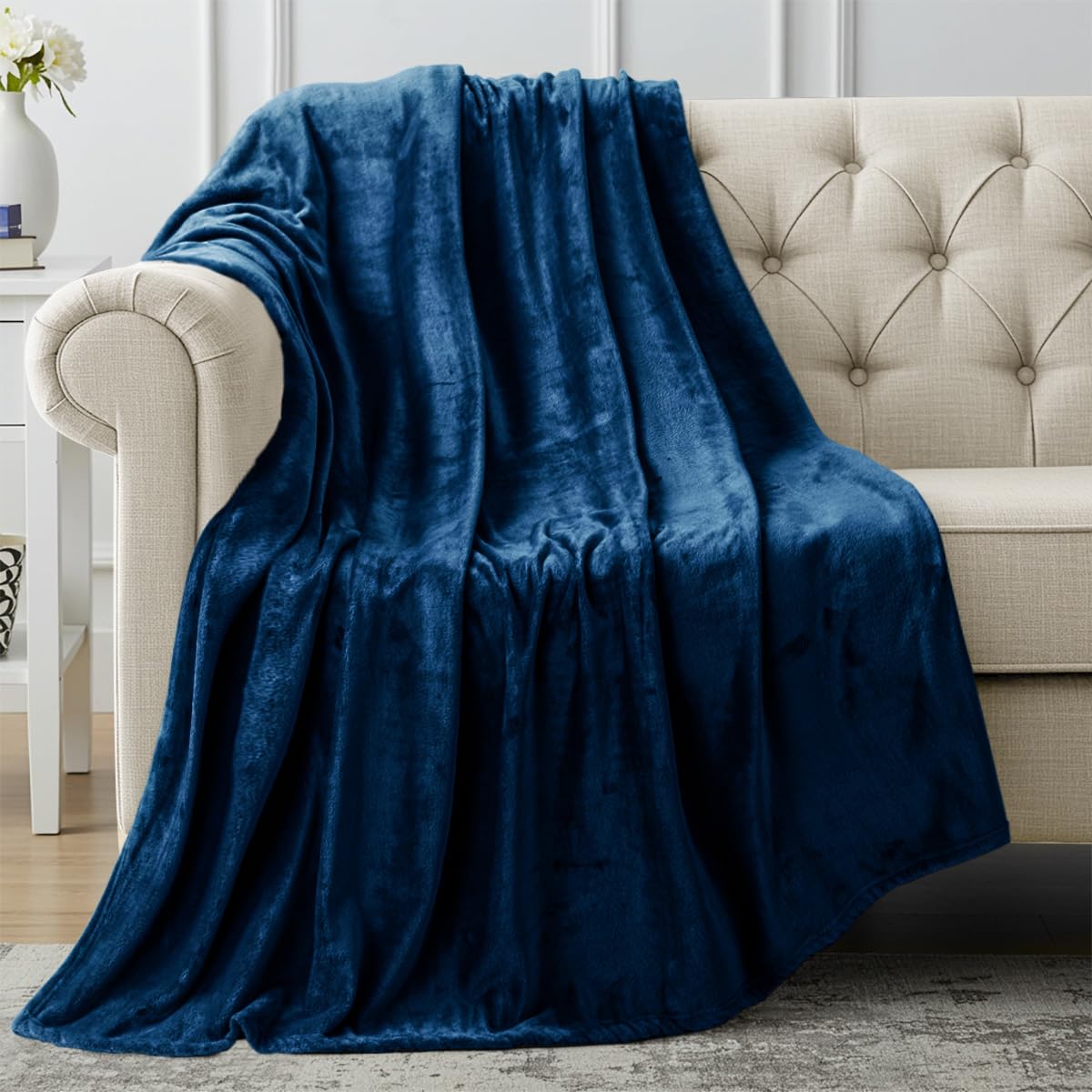 Utopia Bedding Ultra Soft Fleece Bed Blanket Full Size Grey (90x84 Inches)