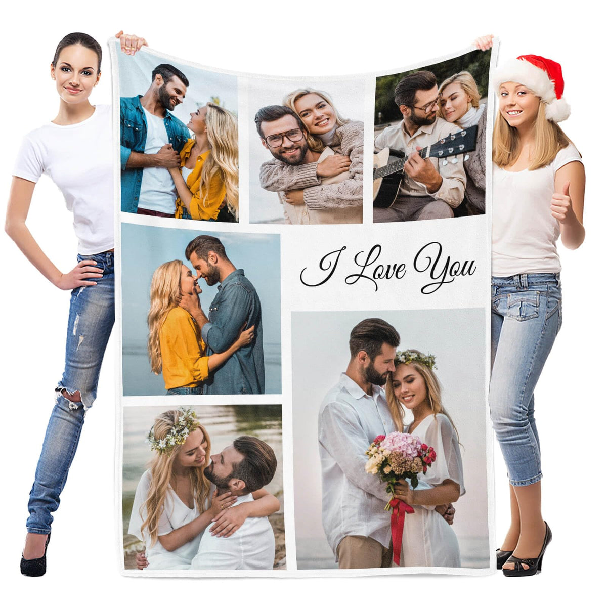 inkArts Custom Blanket with Photo, Personalized Blanket, Customized Photo Blankets, Customizable Picture Blankets, Anniversary Photo Gifts for Women Men Her Him Girlfriend Boyfriend Wife Husband