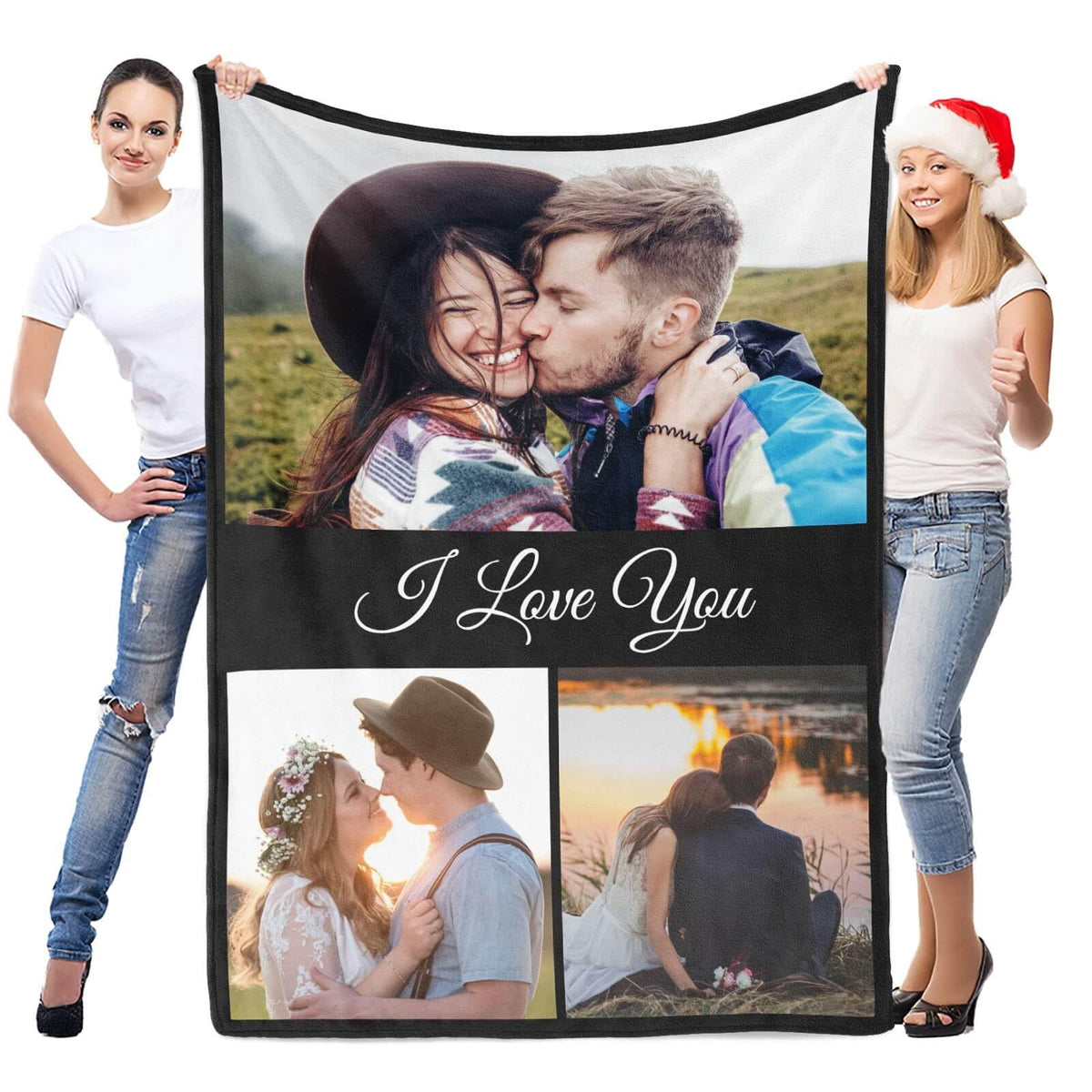 inkArts Custom Blanket with Photo, Personalized Blanket, Customized Photo Blankets, Customizable Picture Blankets, Anniversary Photo Gifts for Women Men Her Him Girlfriend Boyfriend Wife Husband