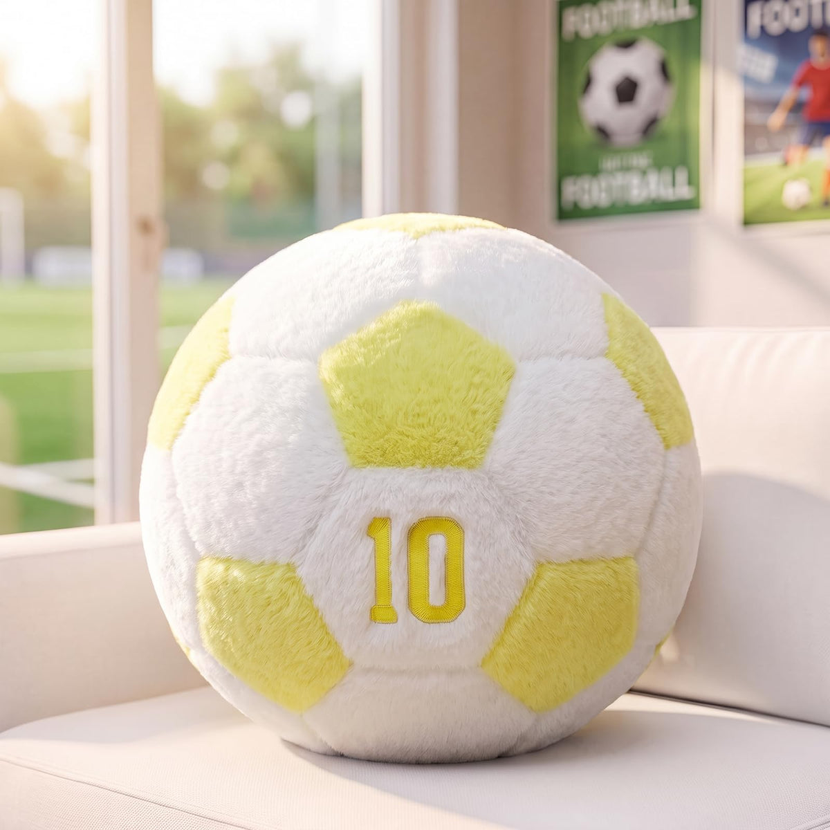 PEACH CAT Soccer Ball Plush 9.8" Cute Soccer Pillow Decorative Football Shaped Round Throw Pillows Gifts Decor for Room Bed Sofa Couch Pink
