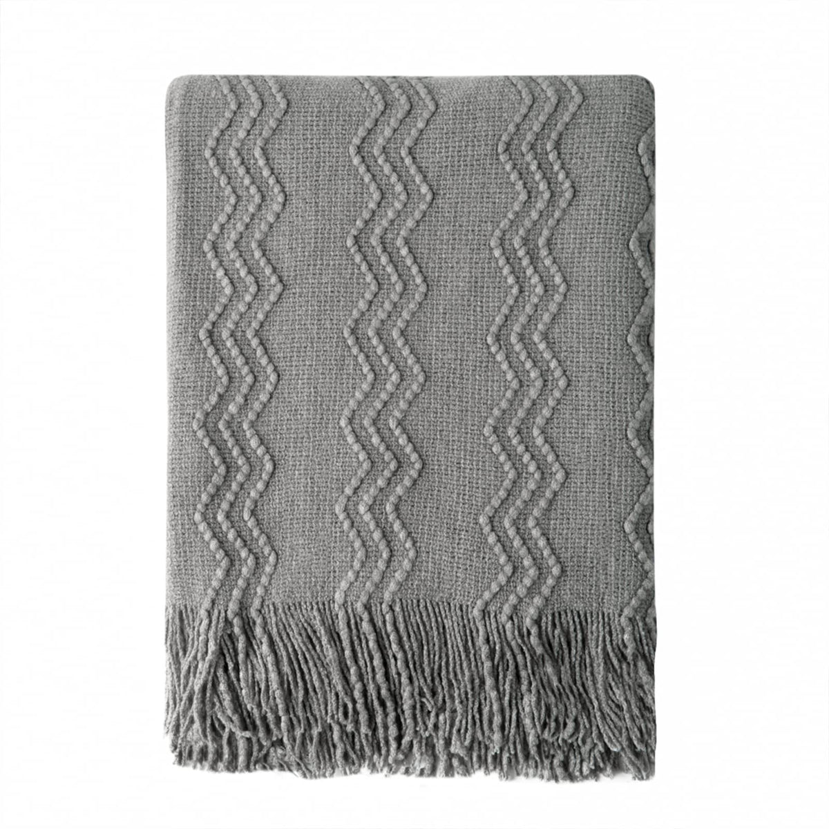 BOURINA Beige Throw Blanket 50x60 Inch Boho Knitted Soft Throw Sofa Blanket
