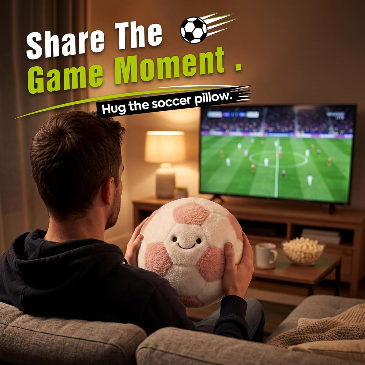 PEACH CAT Soccer Ball Plush 9.8" Cute Soccer Pillow Decorative Football Shaped Round Throw Pillows Gifts Decor for Room Bed Sofa Couch Pink