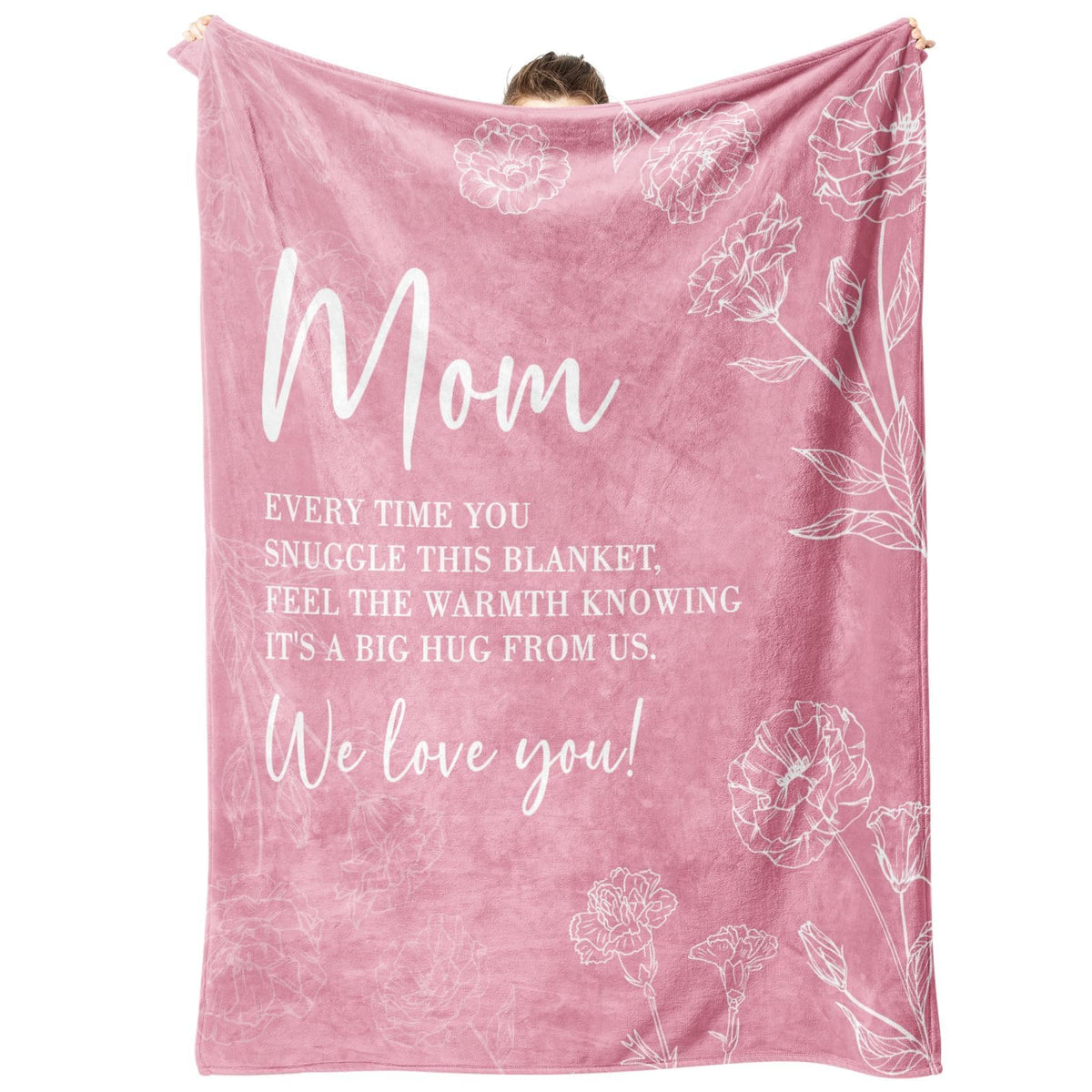 GiltGlimmer Mom Birthday Gifts, Mom Floral Blanket Blue, 60" x 50"