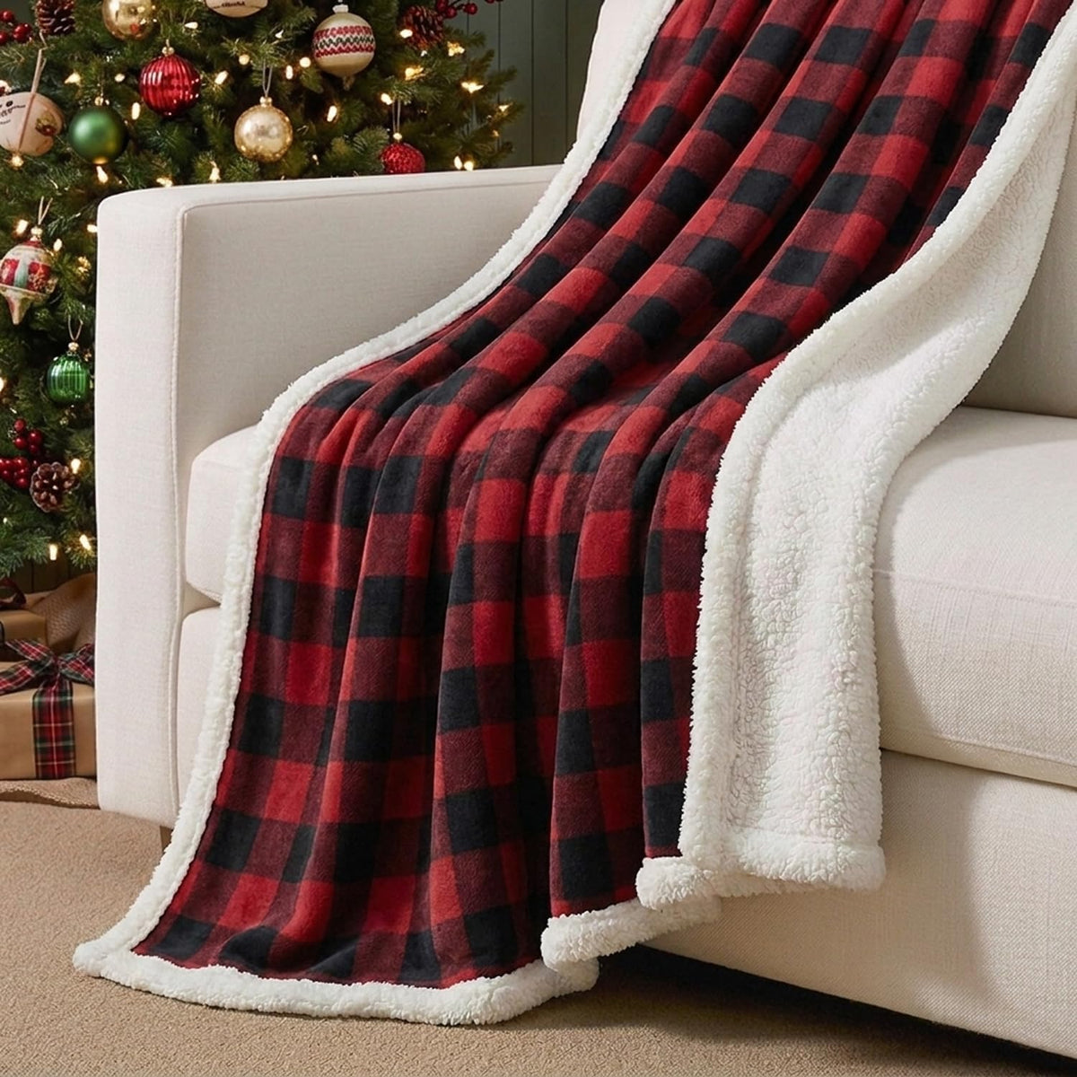 Eddie Bauer - Sherpa Reverse Throw Blanket for Bed or Couch, 50 x 60