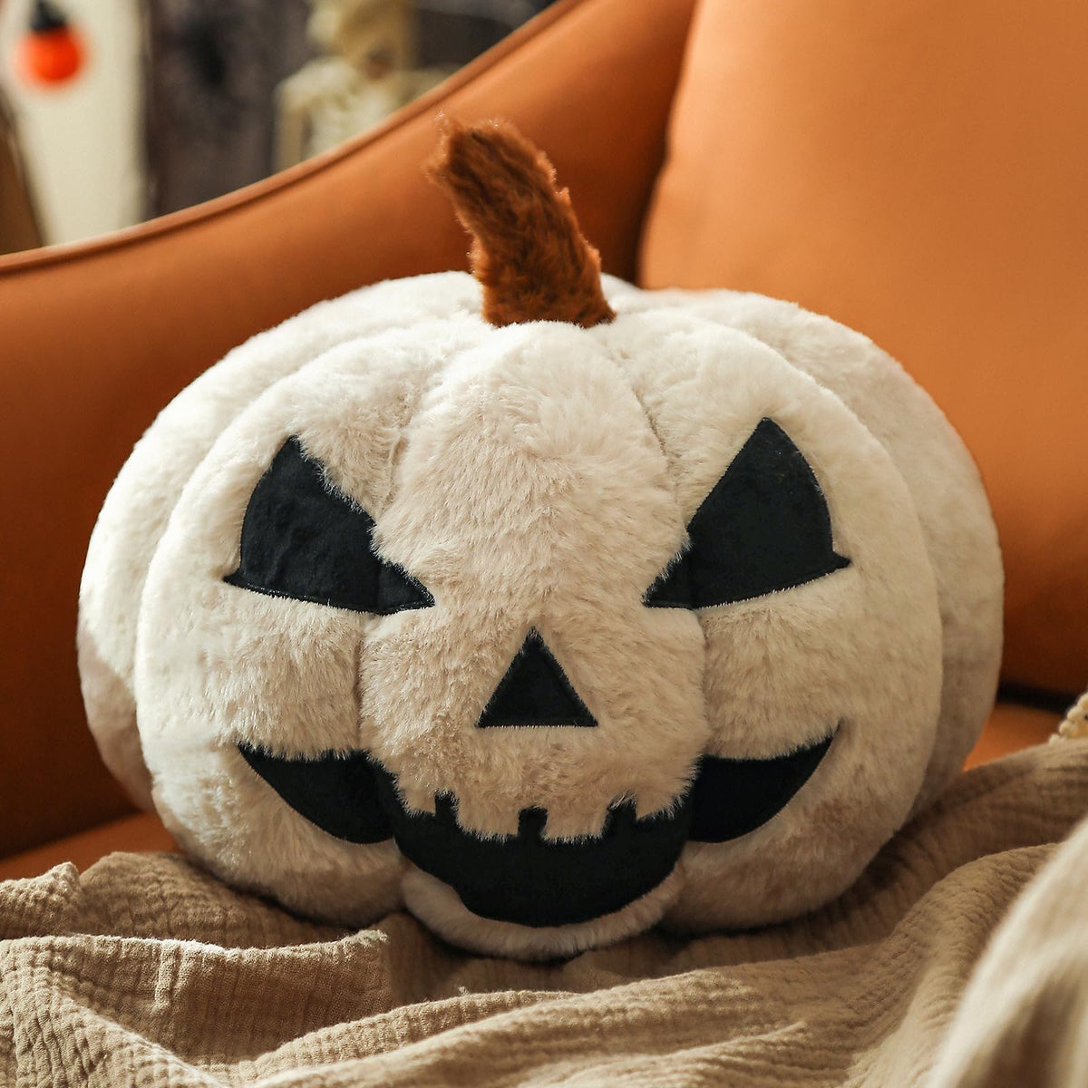 YRXRUS Ghost Pillows, Halloween Ghost Shaped Throw Pillows, Boo Purple Witch Hat Pillow Halloween Decor Gifts, 13x17 Inches Soft Faux Rabbit Fur Cushion