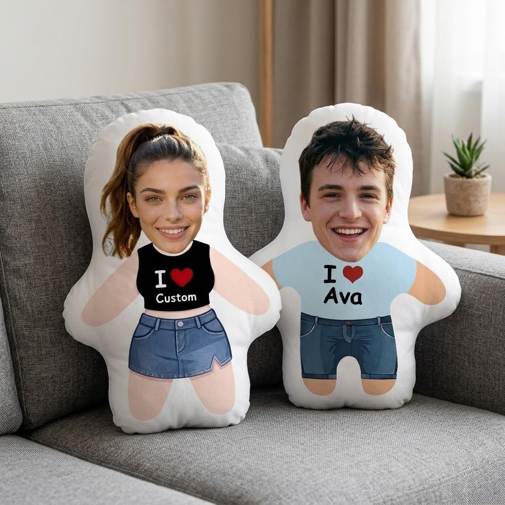 Custom Face Pillow I Love Design Photo Pillows Couples Gift