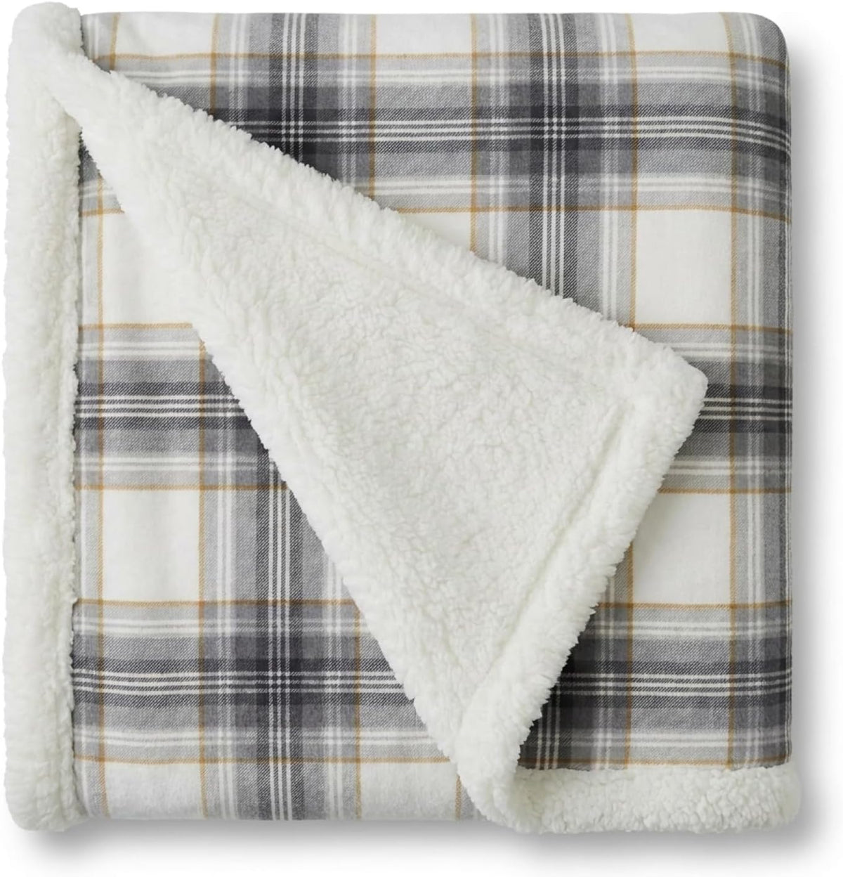Eddie Bauer - Sherpa Reverse Throw Blanket for Bed or Couch, 50 x 60