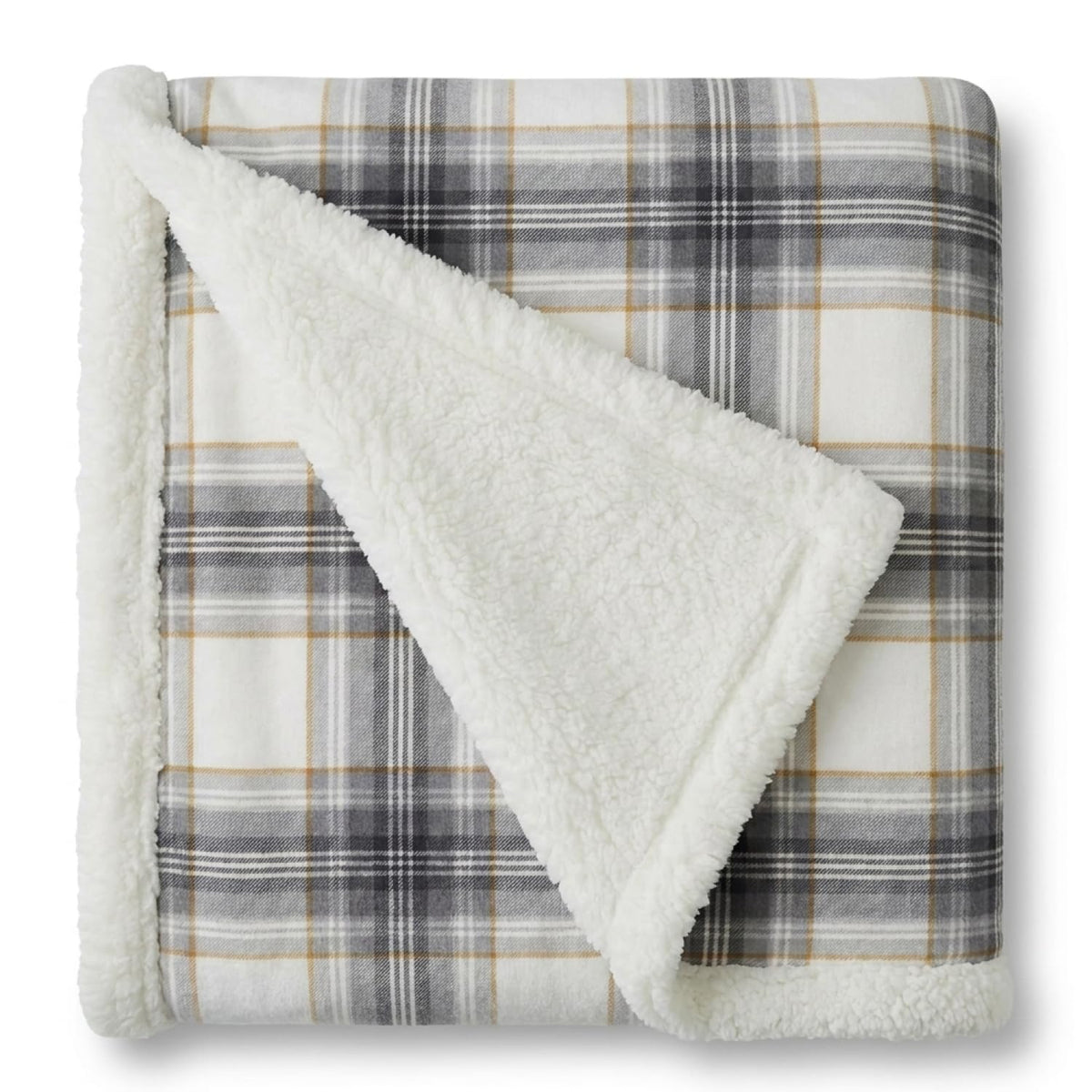 Eddie Bauer - Sherpa Reverse Throw Blanket for Bed or Couch, 50 x 60