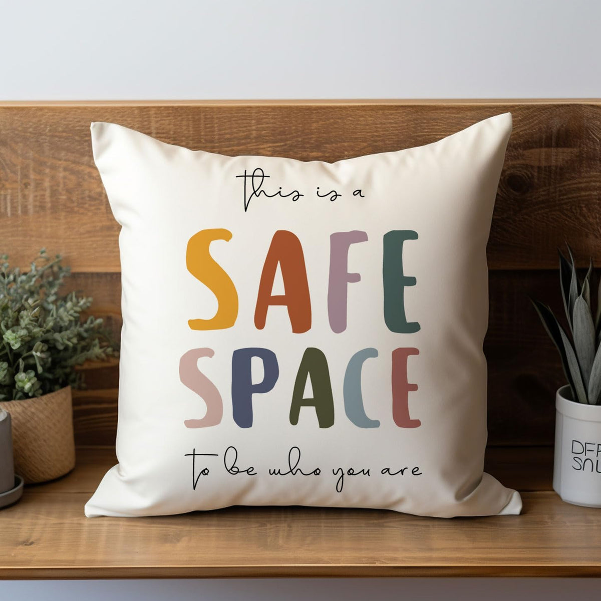 Classroom Pillows, This is a Safe Space Pillow Cover, Double-Sided Therapy Office Decor for Calm Down Corner, Reading Nook, School Counselor Office, Teachers, Counselors and Therapists