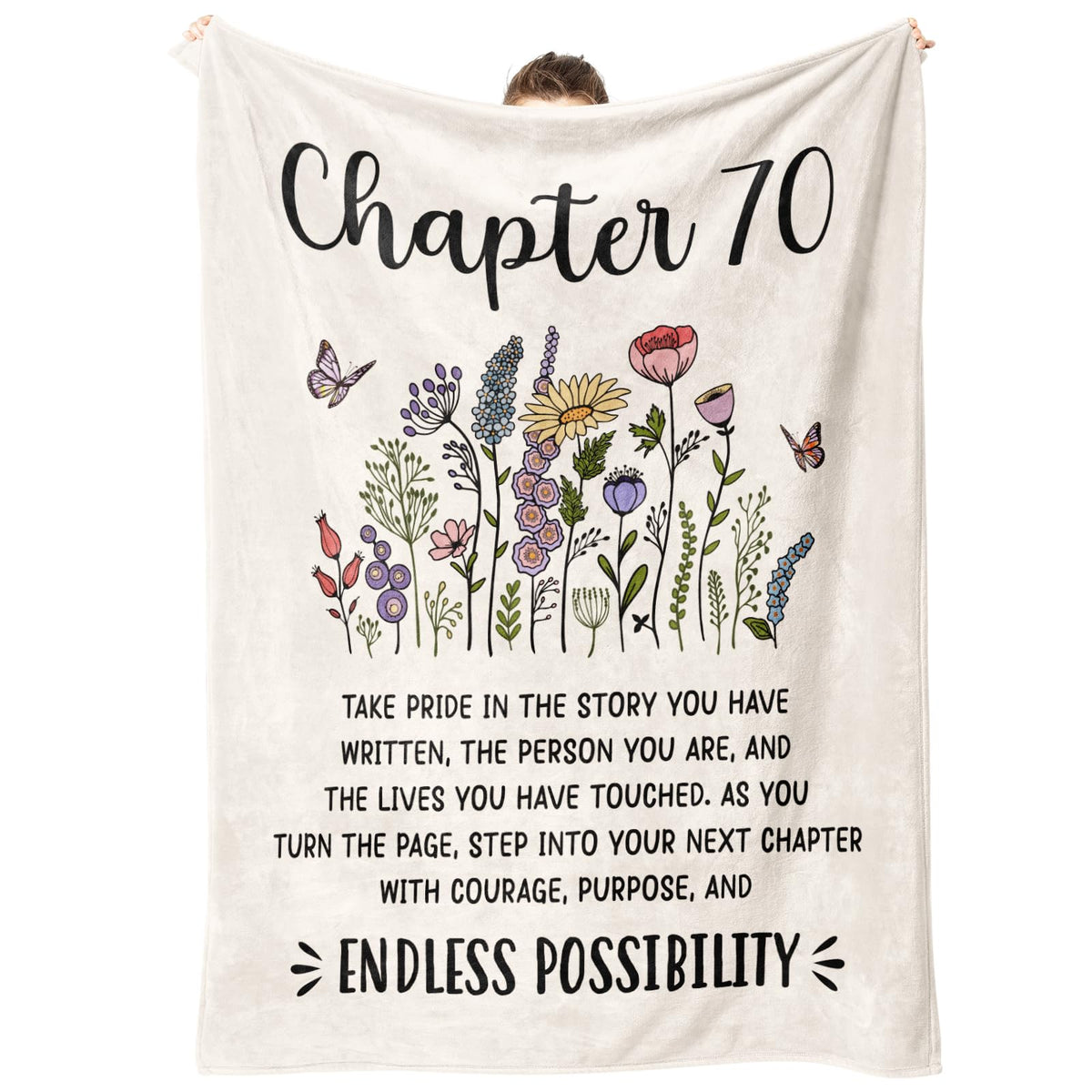 Afterprints 50th Birthday Gift for Her, Chapter 50 Birthday Blanket