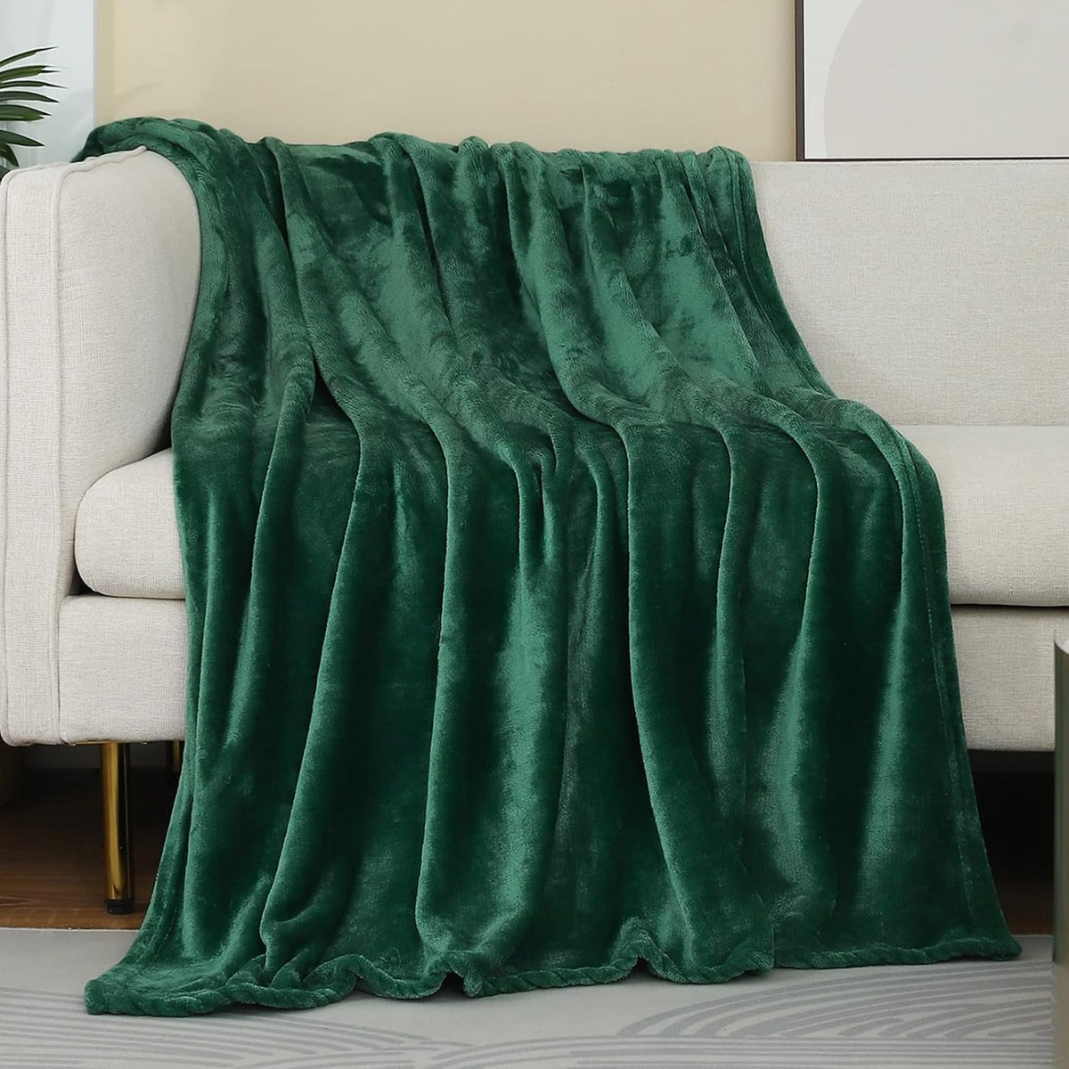 Fleece Plush Throw Blanket Navy Blue 50"x60"for Couch Fuzzy Cozy Flannel