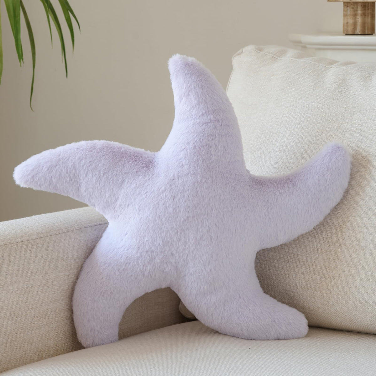 Starfish Pillow, 14.9" Cute Aesthetic Room Decor Accent Pillows, White