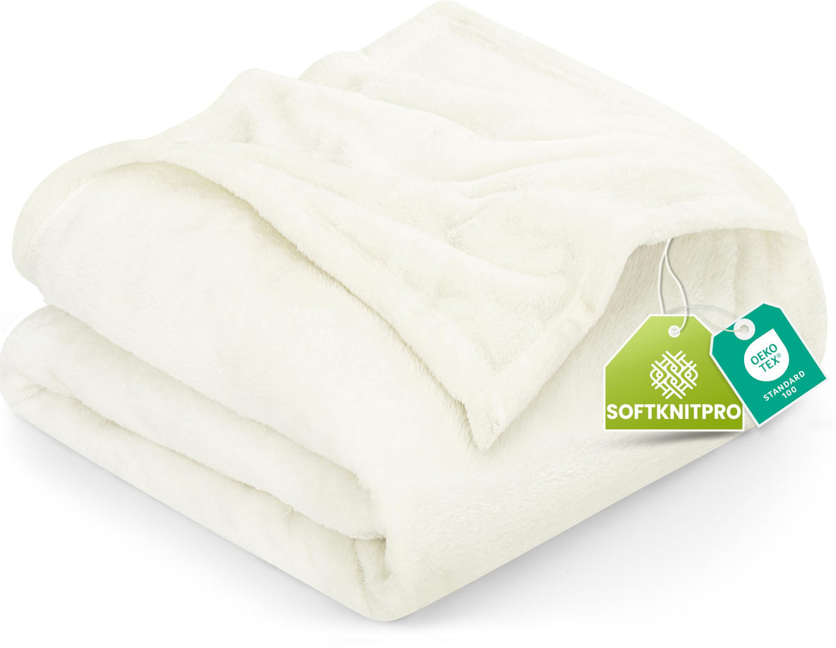 Utopia Bedding Ultra Soft Fleece Bed Blanket Full Size Grey (90x84 Inches)