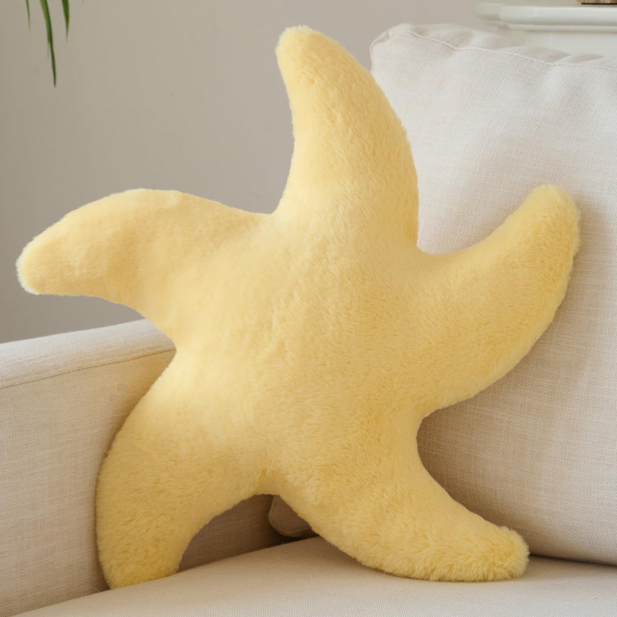 Starfish Pillow, 14.9" Cute Aesthetic Room Decor Accent Pillows, White