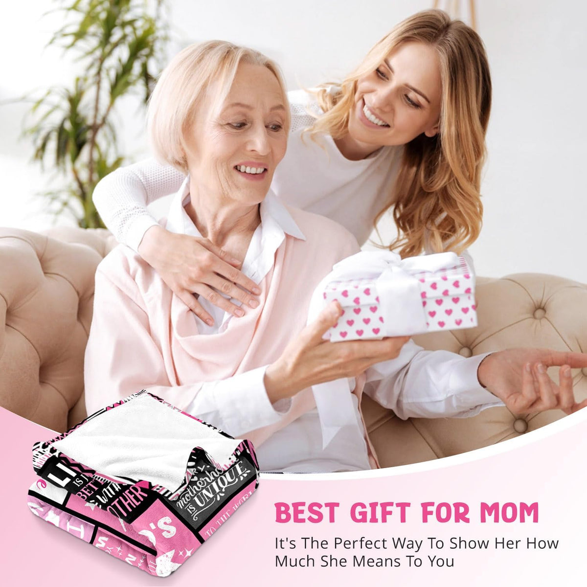 Mom Birthday Gifts from Daughter, Best Mom Ever Blanket 50"x60"