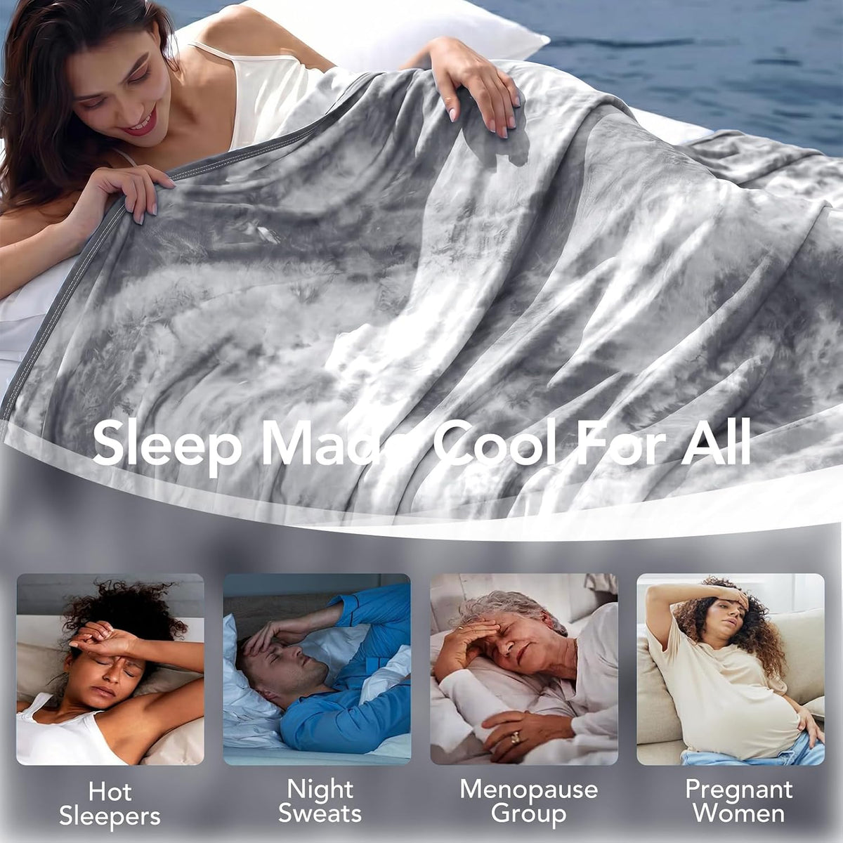 Topcee Cooling Blanket Throw 50"x70" for Hot Sleepers