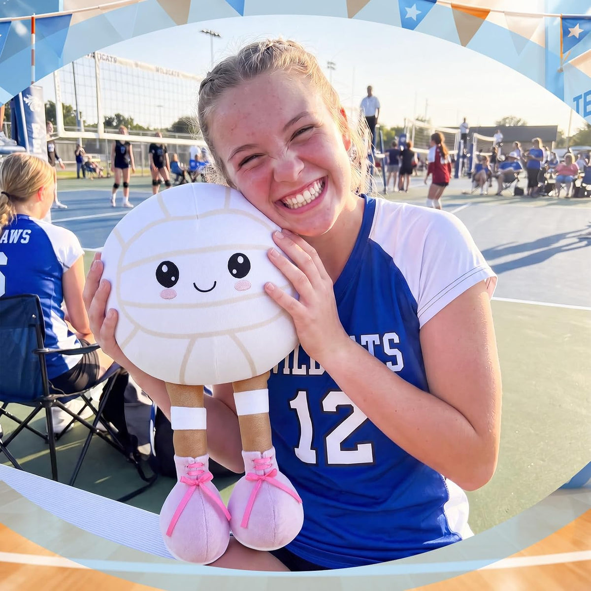 Qunclay Cute Volleyball Plush Pillow Volleyball Gift for Girls