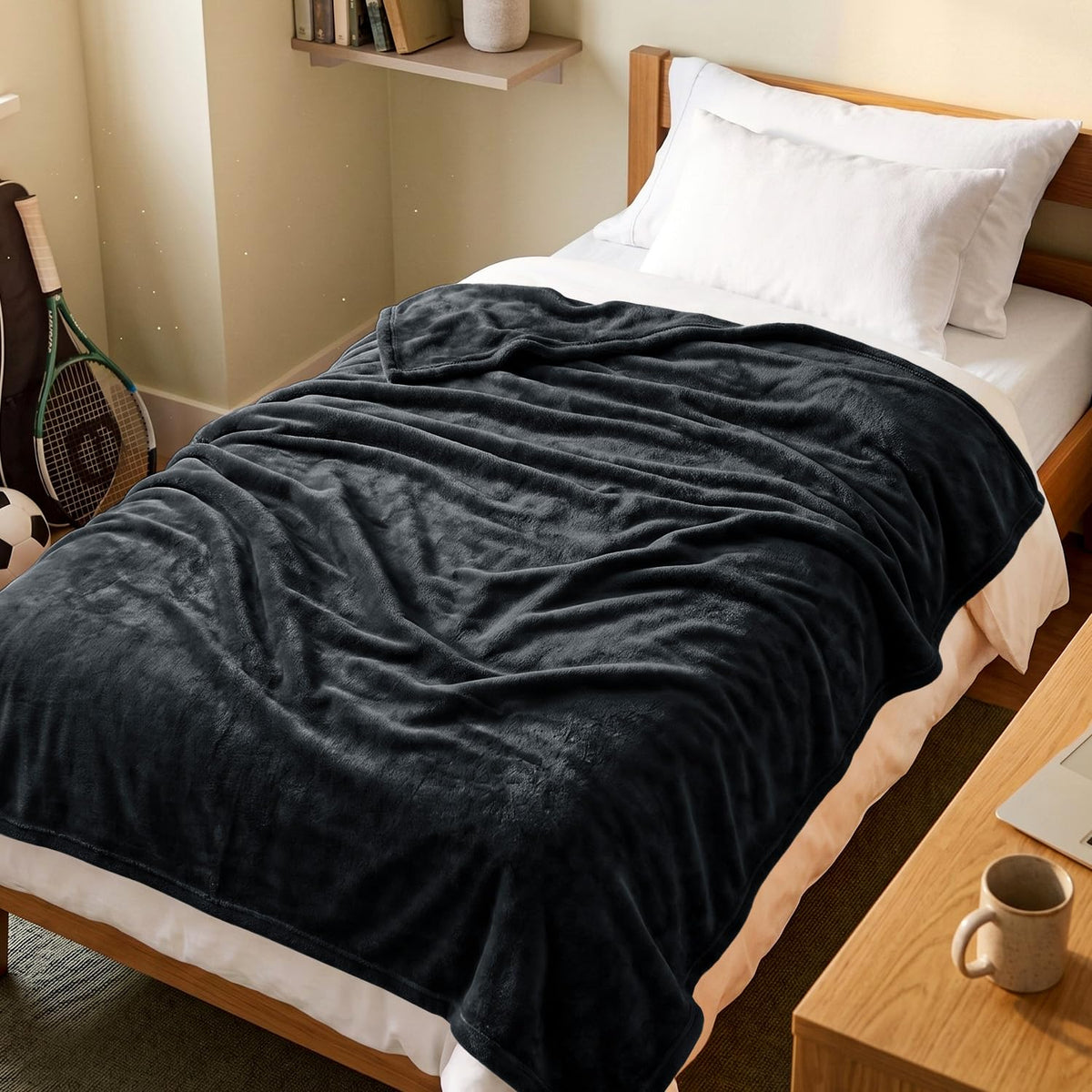 Utopia Bedding Ultra Soft Fleece Bed Blanket Full Size Grey (90x84 Inches)