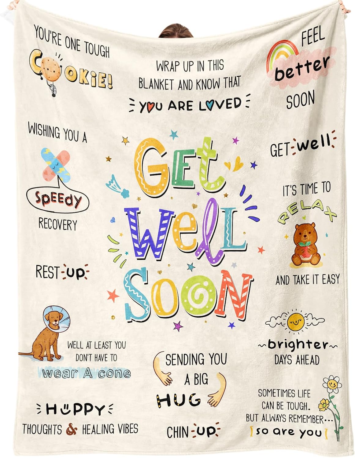 Get Well Gifts for Women After Surgery, Healing Blanket 60”×50”