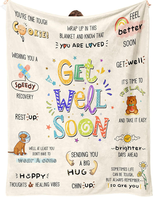 Get Well Gifts for Women After Surgery, Healing Blanket 60”×50”