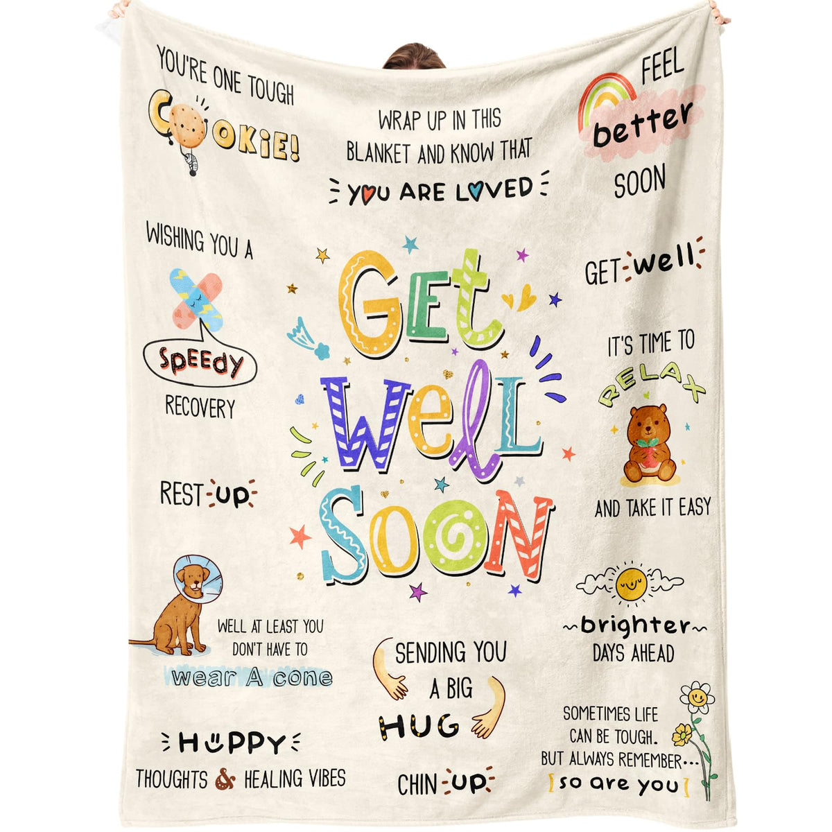 Get Well Gifts for Women After Surgery, Healing Blanket 60”×50”