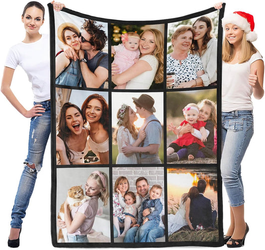 inkArts Custom Blanket with Photo, Personalized Blanket, Customized Photo Blankets, Customizable Picture Blankets, Anniversary Photo Gifts for Women Men Her Him Girlfriend Boyfriend Wife Husband