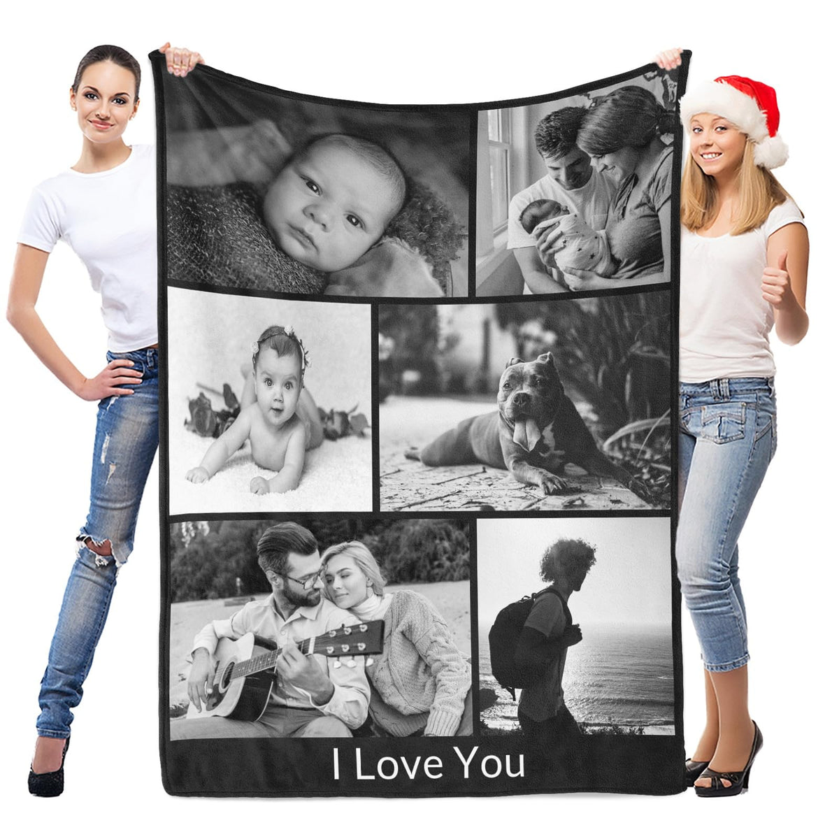 inkArts Custom Blanket with Photo, Personalized Blanket, Customized Photo Blankets, Customizable Picture Blankets, Anniversary Photo Gifts for Women Men Her Him Girlfriend Boyfriend Wife Husband