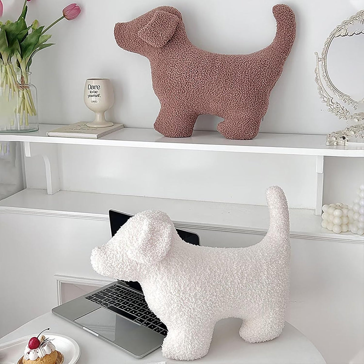Animals Shaped Throw Pillow for Bed,Home Decorative Pillows for Bedroom Aesthetic,Soft Dog Pillow for Couch,Handmade Living Room Throw Pillow