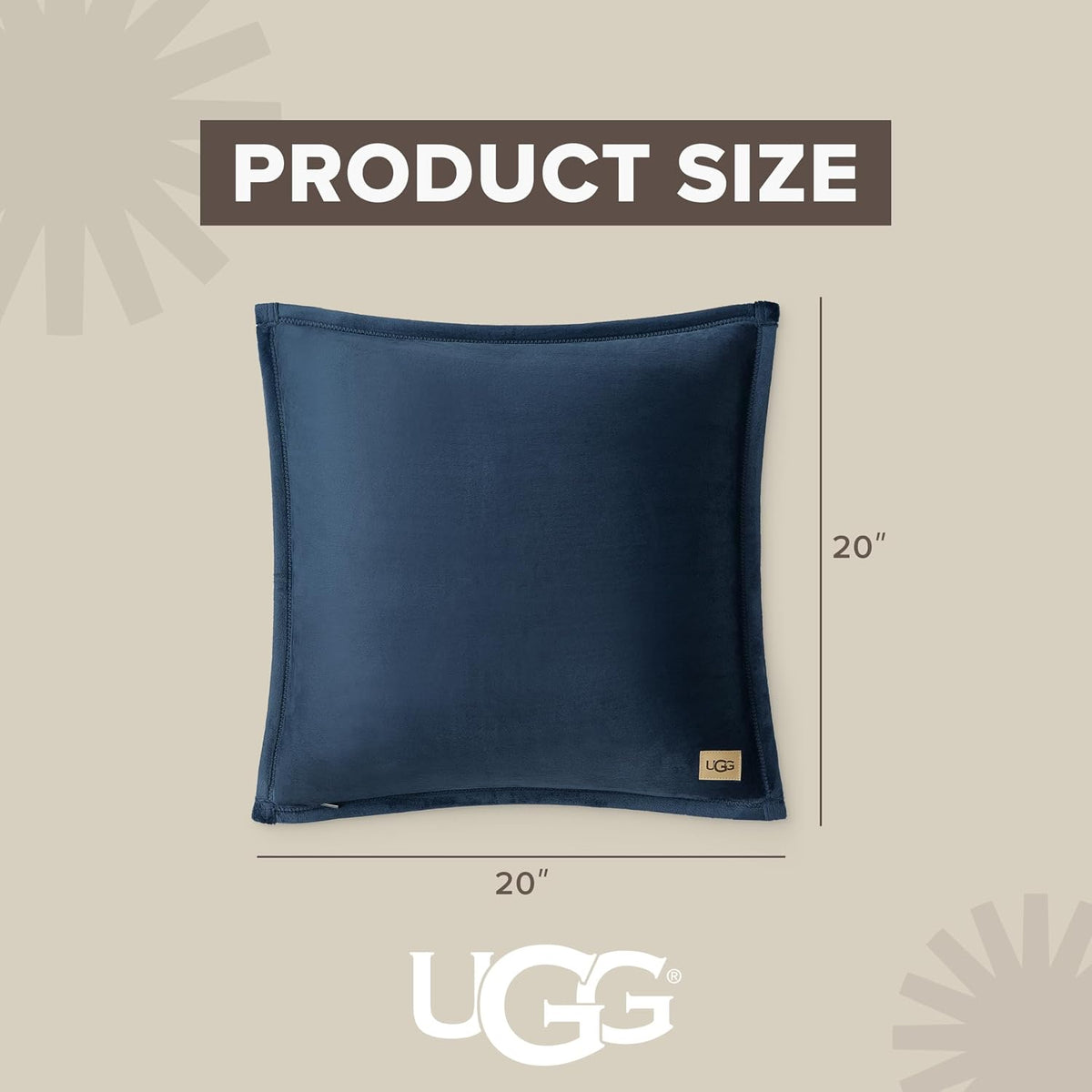 UGG Coco 2-Pack Fleece Decorative Throw Pillows, Dark Blue (Eve Blue)