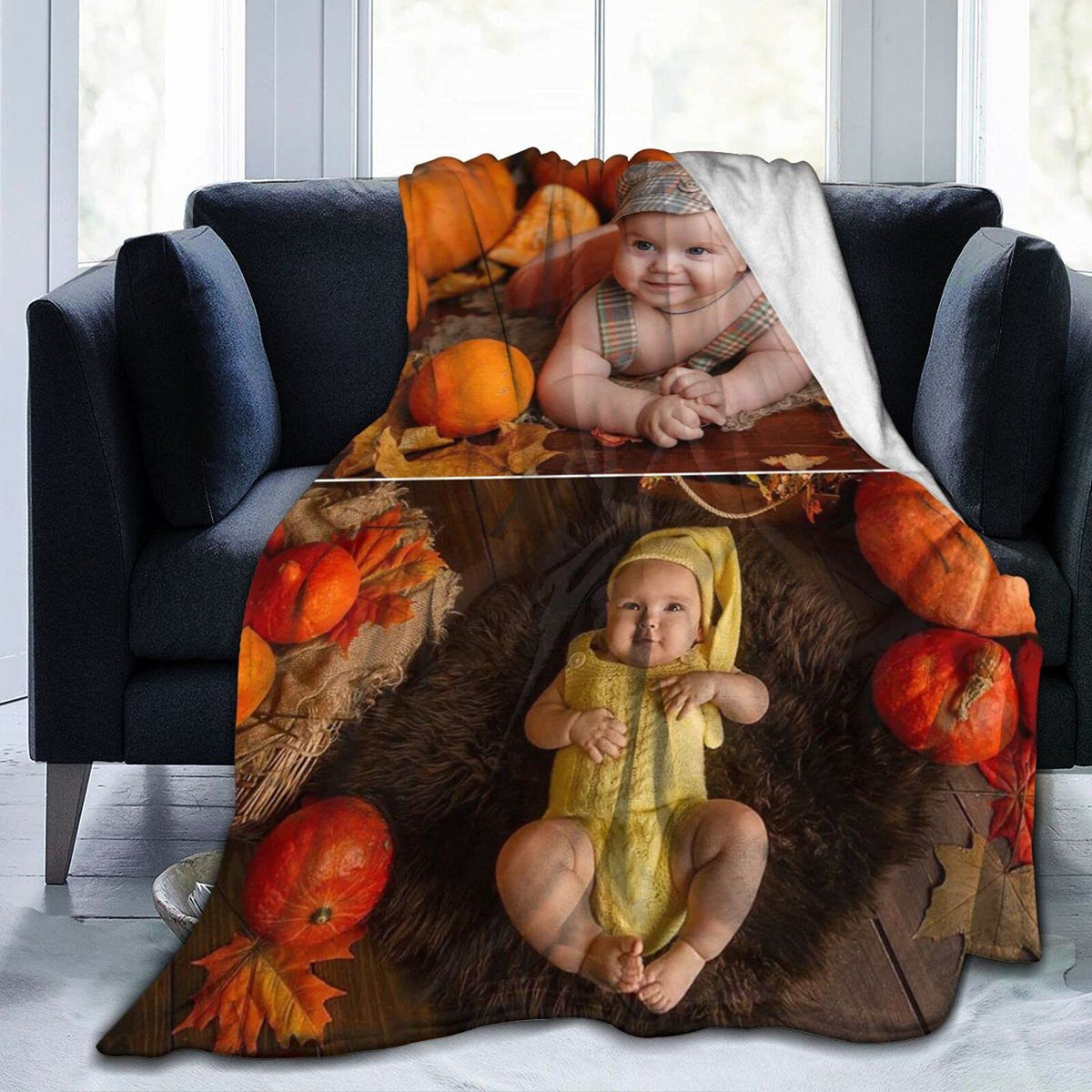 QETXVI Custom Blanket with Photos, USA Made 40"x 50"