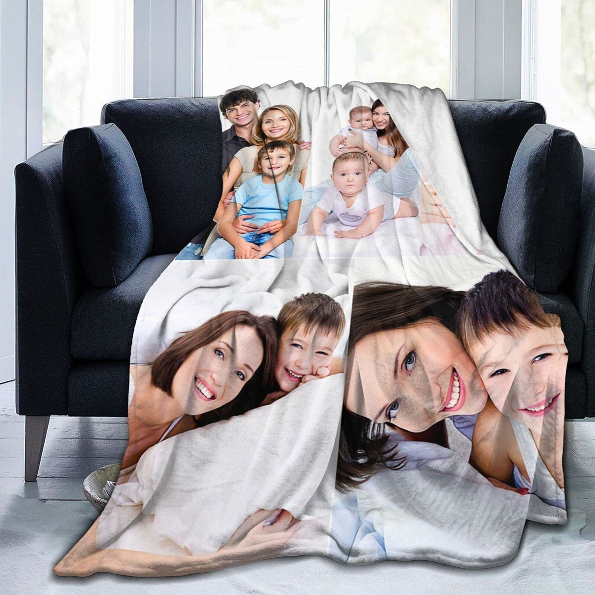 QETXVI Custom Blanket with Photos, USA Made 40"x 50"