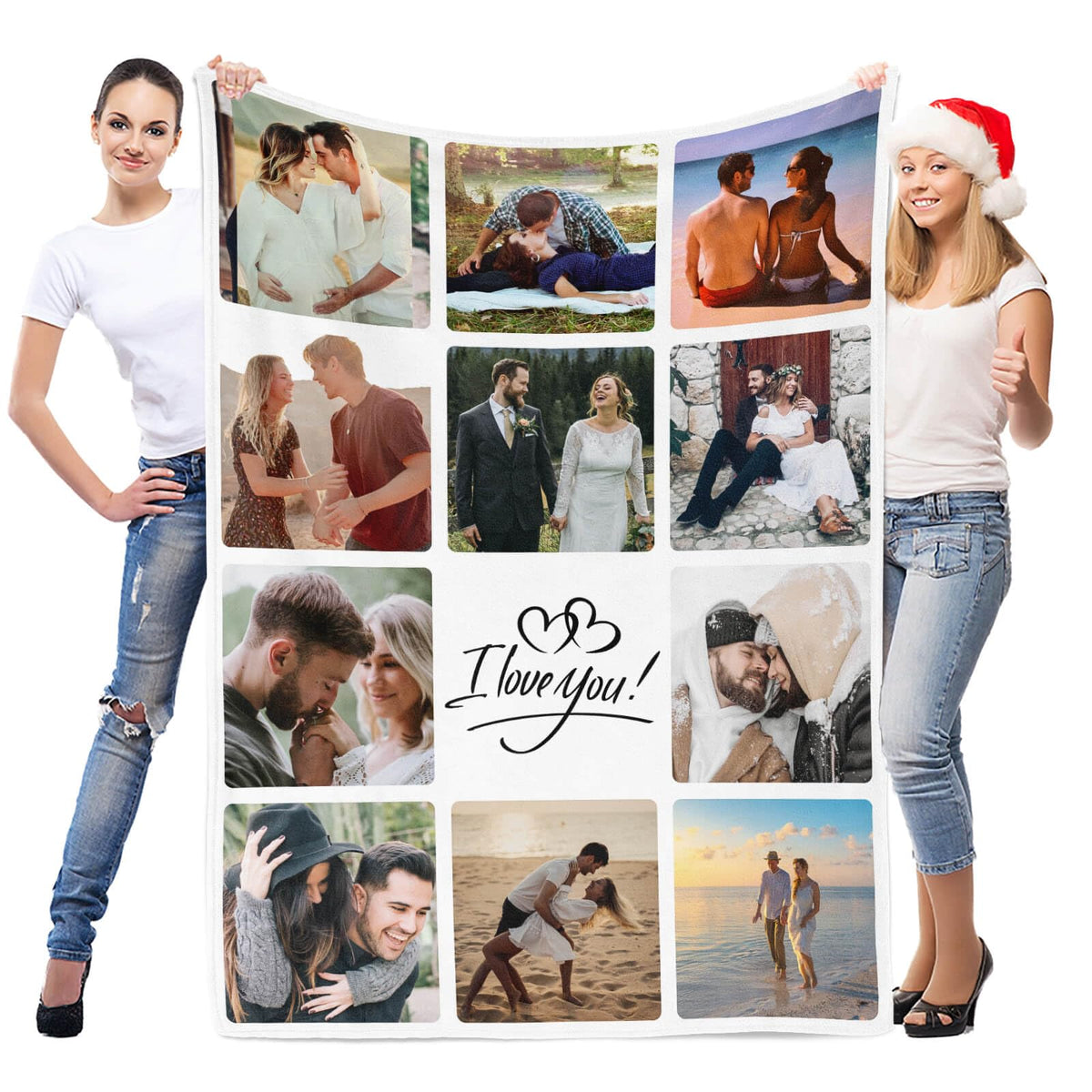 inkArts Custom Blanket with Photo, Personalized Blanket, Customized Photo Blankets, Customizable Picture Blankets, Anniversary Photo Gifts for Women Men Her Him Girlfriend Boyfriend Wife Husband